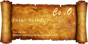 Csigi Olivér névjegykártya