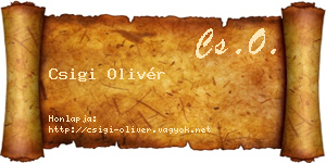 Csigi Olivér névjegykártya